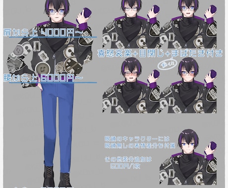 TRPG立ち絵お描きします 特徴的な絵柄+まばたきGIFで、一味違う立ち絵を！ イメージ2