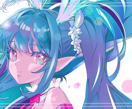 歌い手・配信・動画☆サムネ、ロゴ、イラスト描きます ☆かわいい！キラキラ☆透明感で目を引くエモい色彩感覚と光！ イメージ2