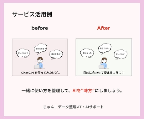 あなたのIT・AIまわりを一緒に整えます 難しい言葉なしで、あなたのペースに合わせてサポートします。 イメージ2