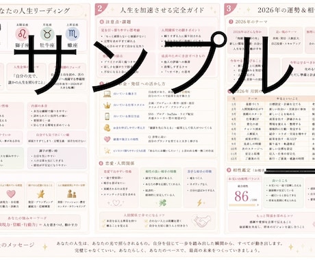 2026年の人生運勢を鑑定します 恋愛・仕事・人生の方向性を整理し助言します イメージ2