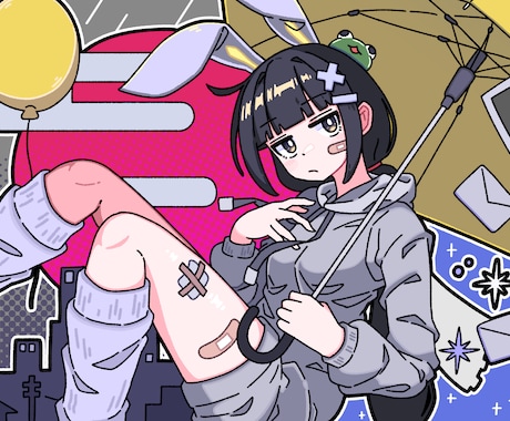 個人利用/商用利用対応のイラスト制作します かっこかわいいキャラクターイラストの作成 イメージ1