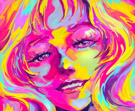 めっちゃ目を引く！マーブル模様でイラスト描きます カラフルで個性的なイラストで他と差別化！ イメージ1