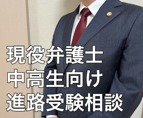 現役弁護士が中高生の進路・受験相談に乗ります 法律を扱う職業や法学部への進学に興味がある方に イメージ1