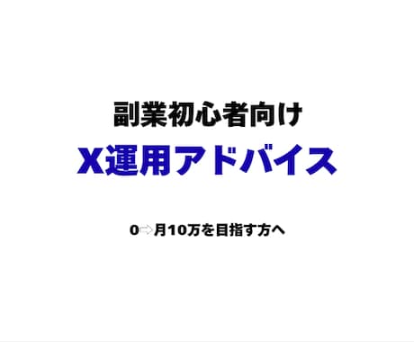 副業初心者向け｜X運用アドバイスします 副業0からでもOK｜実体験ベースで丁寧にサポートします イメージ1