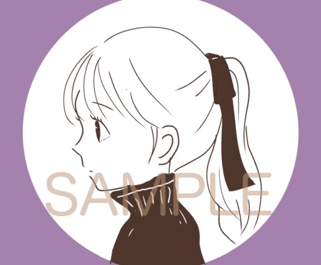 女の子の横顔描きます シンプルな女の子の横顔を5日以内に納品します。 イメージ2