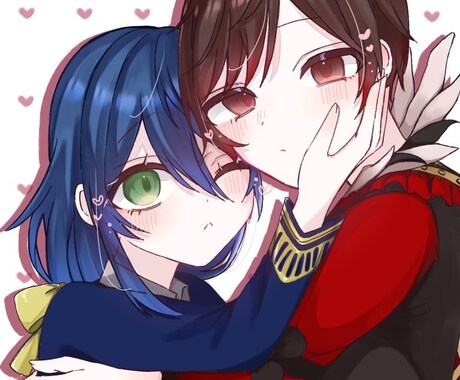 2人組の甘めイラスト描きます 可愛いくて表情豊かなゆるい絵を描きます。構図指定不可！ イメージ2