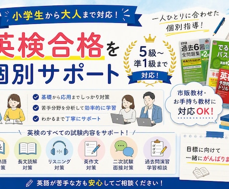 英検5級/4級/3級/準2級/2級/準1級教えます イメージ1