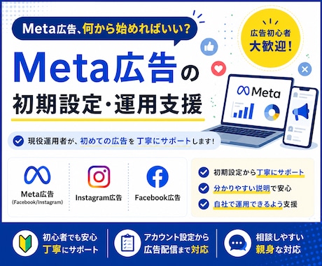 Meta広告の初期設定・運用を支援します 広告初心者でも安心｜現役運用者が丁寧サポート イメージ1