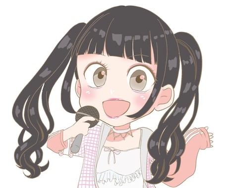 SNSや名刺に♪ミニキャラお描きします 少女漫画風♡キラキラかわいいミニキャラ描きます イメージ1