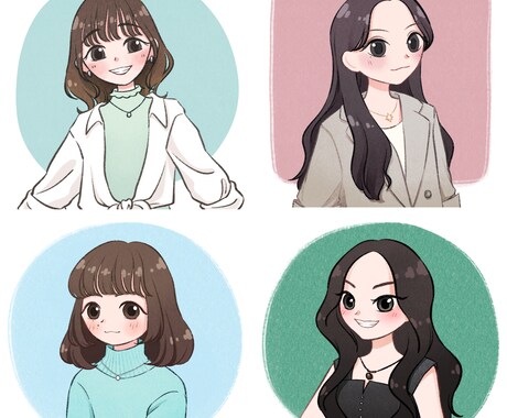アイコンに使えるゆる可愛い似顔絵描きます かわいいイラスト似顔絵が欲しい方へ！ イメージ1
