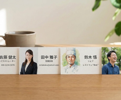 丁寧に迅速にご希望の名刺版下を安価で提供します 既存の名刺の修正、新規名刺ご希望通りに仕上げます！ イメージ2