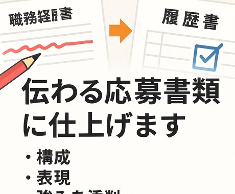 書類通過を支援します 採用のプロ目線で伝わる文面に! イメージ1