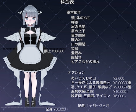 Live2Dモデリング+イラスト制作します Vtuberなどで使用いただけます！ イメージ2