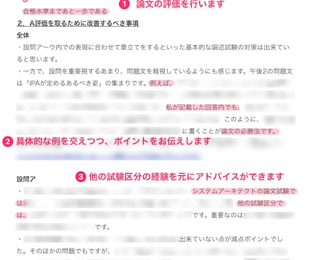 全区分OK情報処理技術者試験の論文を評価添削します 【高度試験全区分合格済】添削なので論文の改善後が見れます イメージ2