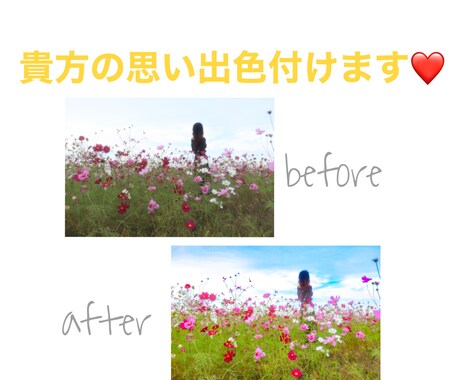 貴方の思い出を映えさせます 暗い写真から明るい写真、カラフルに映える写真にしませんか？ イメージ1