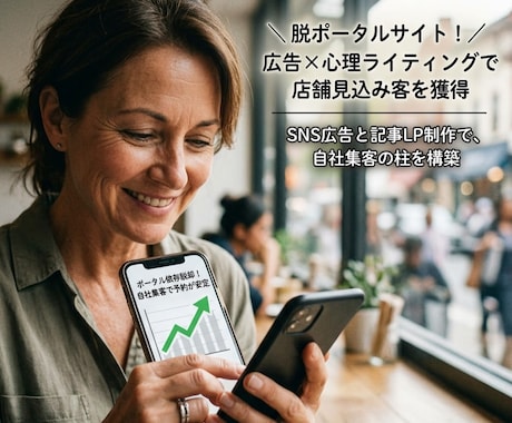 SNS広告と記事LP制作で自社集客を支援します 脱ポータルサイト！広告×心理ライティングで店舗見込み客を獲得 イメージ1