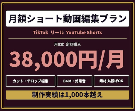ショート動画を月8本編集します TikTok・Reels・Shorts対応可能です！ イメージ1