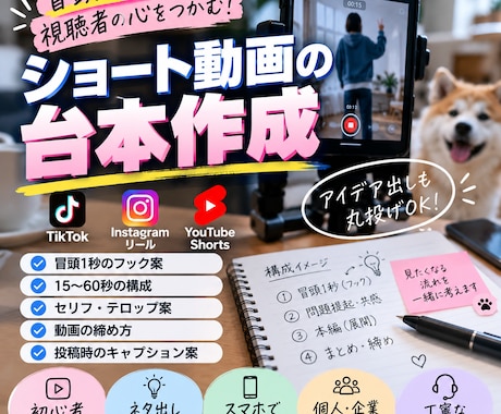 ショート動画の台本を冒頭1秒から作ります イメージ1