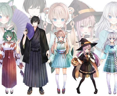 配信用、Vtuber、等身イラストの立ち絵描きます TRPG、ゲーム、IRIAM用の可愛いキャラ制作します イメージ2