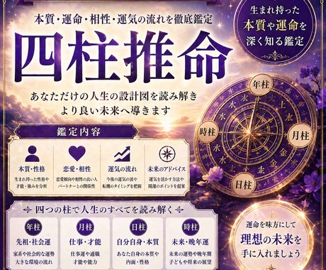 四柱推命で人生の流れを読み解き徹底鑑定します 自分のこと、本当に理解できていますか？ イメージ1