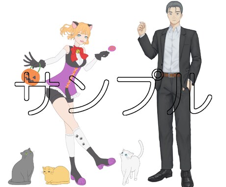 立ち絵イラスト制作します TRPG、ゲーム、動画などに使える立ち絵を描きます イメージ2