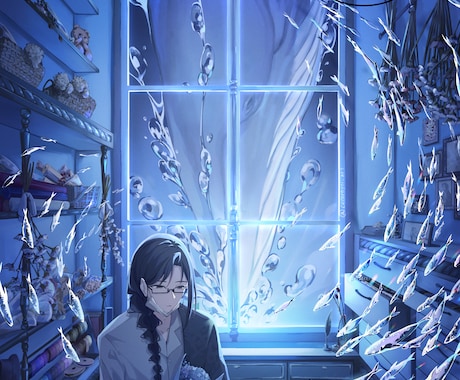 綺麗な世界観のイラストを制作します 空気感と背景に拘る儚いイラストをMVや表紙などにぜひ！ イメージ2