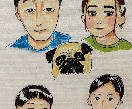 アナログ手描き似顔絵描きます 少しリアルで少し漫画チックなアナログ手描き似顔絵描きます！ イメージ2