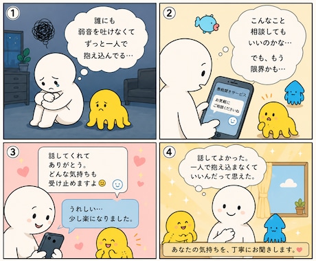 誰にも言えない悩み・愚痴をチャットでお聞きします 一人で抱え込まなくて大丈夫です イメージ2