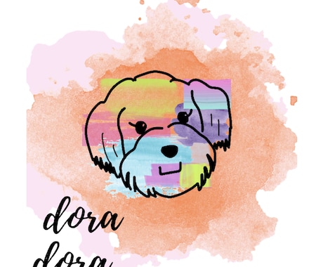 あなたの愛犬をイラストデザインします シンプルな線画で愛犬をかわいくデザイン。著作権譲渡付き。 イメージ1