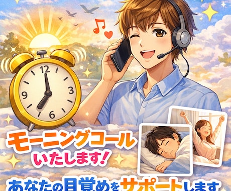モーニングコールいたします 目覚めの良い朝をサポートさせていただきます イメージ2