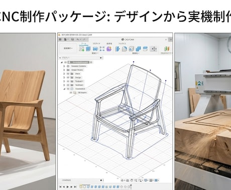 大型CNCルーター加工：３Dデータ～制作までします ３Dによるデザイン検討、CAMデータ作成、試作制作まで支援 イメージ1