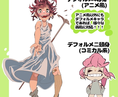 デフォルメキャラ描きます どんな絵柄、画風に対応できるよ！心を込めて描きますぜ イメージ2