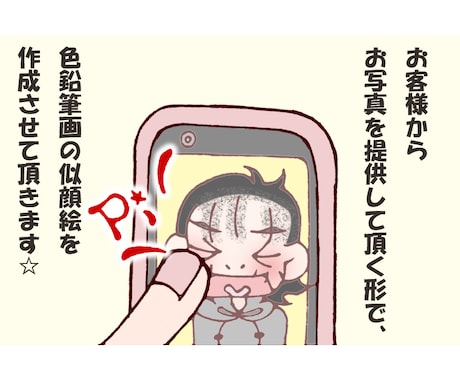 原画もプレゼント♡個性的な色鉛筆の似顔絵かきます リアル過ぎない似顔絵でカジュアルに気持ち伝えてみませんか？ イメージ2
