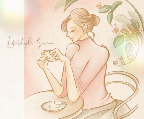 女性向け商品ビジュアルのイラストお描きます ナチュラルで洗練された世界観のイラストで雰囲気作り致します イメージ2