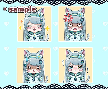 ぷにぷに丸っこいかわいいイラスト描きますます ♢﻿表情差分4種類込み♢﻿SNSや動画様々な用途に イメージ2