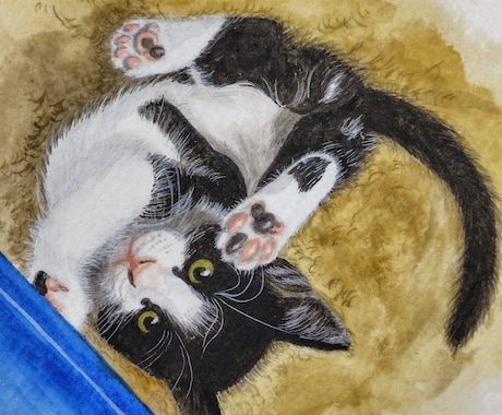 猫ちゃん専門！リアル手描き水彩の肖像画ですます 渾身丁寧に描き込む透明水彩画による唯一の原画をお届けします イメージ1