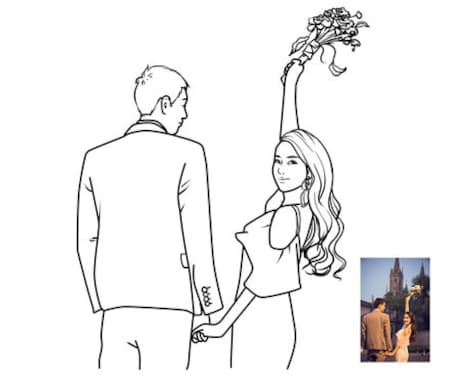 シンプルでお洒落なイラスト描きます お写真を元に似顔絵イラストをお描きします！ イメージ2