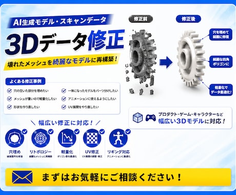 3Dデータを修正いたします イメージ1