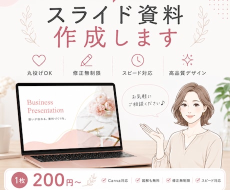 想いが伝わるスライドを、丁寧に制作します canvaで見やすく・伝わるスライドを作成！特別限定価格で◎ イメージ1
