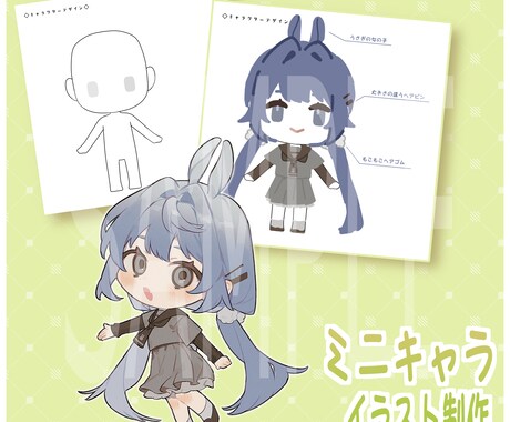ミニキャライラスト制作します 既存のデザイン資料がなくても！テンプレートをご利用ください イメージ1