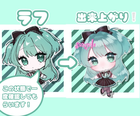 最短２日！キラキラかわいいミニキャラ絵描きます 商用、二次利用可！アイコンなど様々な場面でお使いください イメージ2