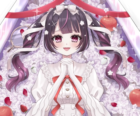 商用込 【キラキラな絵柄で1枚絵】描きます 白兎あわの絵柄で素敵な一枚絵を作成します イメージ1
