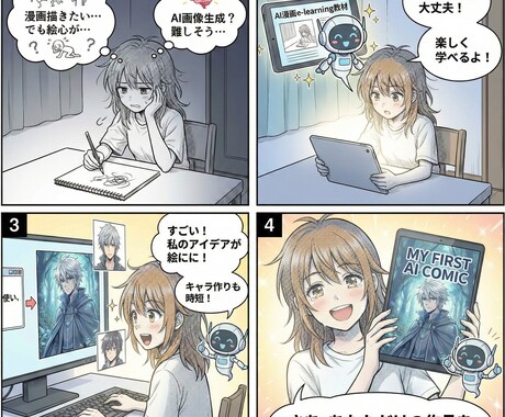 初心者歓迎/AI漫画の作り方教えます あなたのアイデアが漫画になる。AIで描く、新時代の漫画制作。 イメージ2