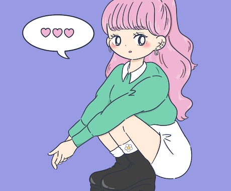 ご希望のポーズでかわいい人物イラストお描きします SNSアイコン、ブログ挿絵等に使えるポップなイラストです！ イメージ2