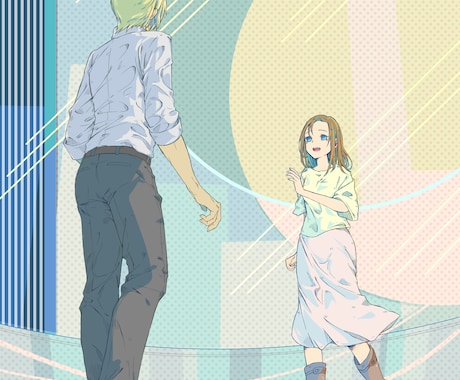シンプルな人物＋花のイラストを描きます 1枚のイラストに物語を詰め込みます イメージ1
