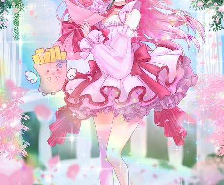 Vtuber・IRIAM向け可愛い一枚絵制作します キラキラで可愛いイラストを短納期で！ イメージ2