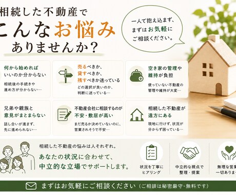 相続不動産のお悩みに現役営業がお答えします 不動産歴20年以上｜実務経験をもとにご説明 イメージ2
