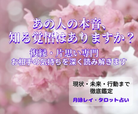 あの人の本音と今後をタロットで詳しく占います あの人の気持ち、もう曖昧なままでいいんですか？ イメージ1