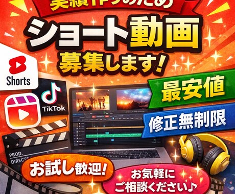最低価格でショート動画編集を行っています 依頼するのが初めての方大歓迎! イメージ1