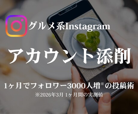 インスタグルメ系アカウントを添削します 【グルメ特化】1ヶ月でフォロー3千人伸ばした投稿術を基に添削 イメージ1